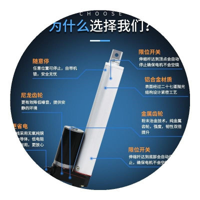 杆工业伸缩缸器12v24v升降级电推杆推力伸缩小型大拉杆推电动