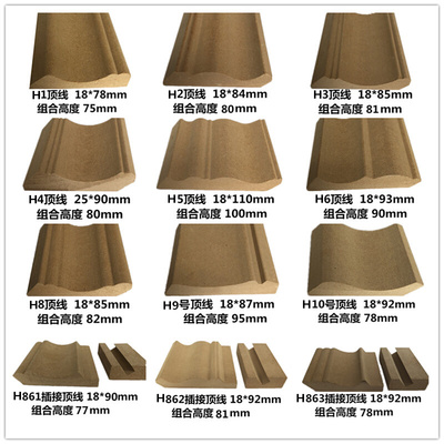 密度板顶角线吸塑免漆橱衣柜门压条生态木线片坯料装饰收边帽檐线