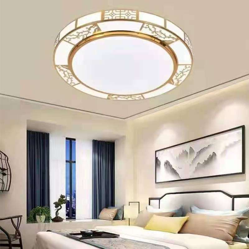 新款中国风新中式吸顶客厅灯简约温馨创意三色LED卧室灯中式灯具
