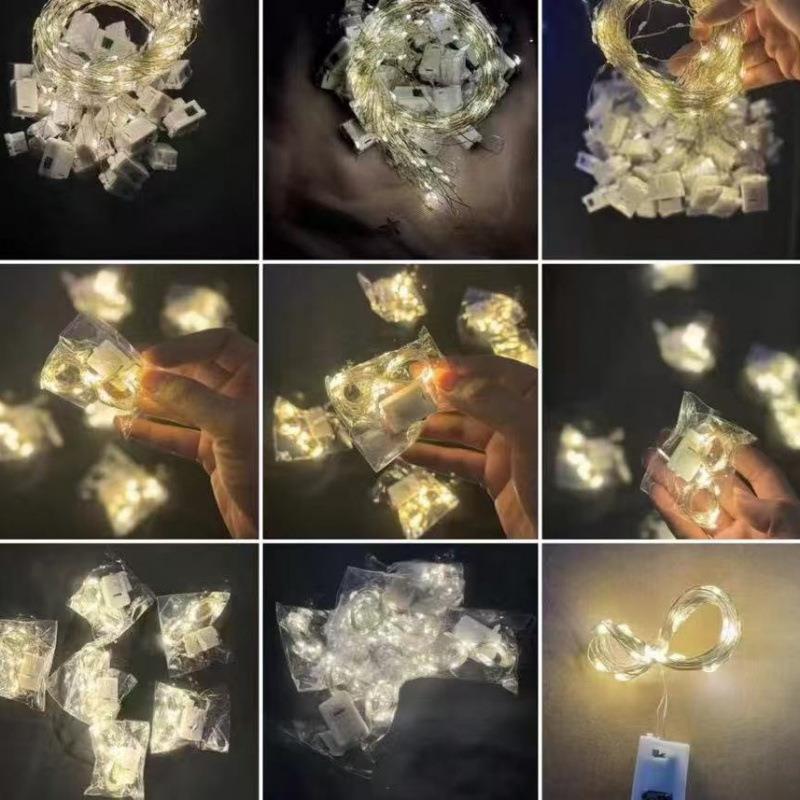 灯串 LED小白盒灯串彩色鲜花灯串圣诞树装饰铜线氛围串灯铜线灯