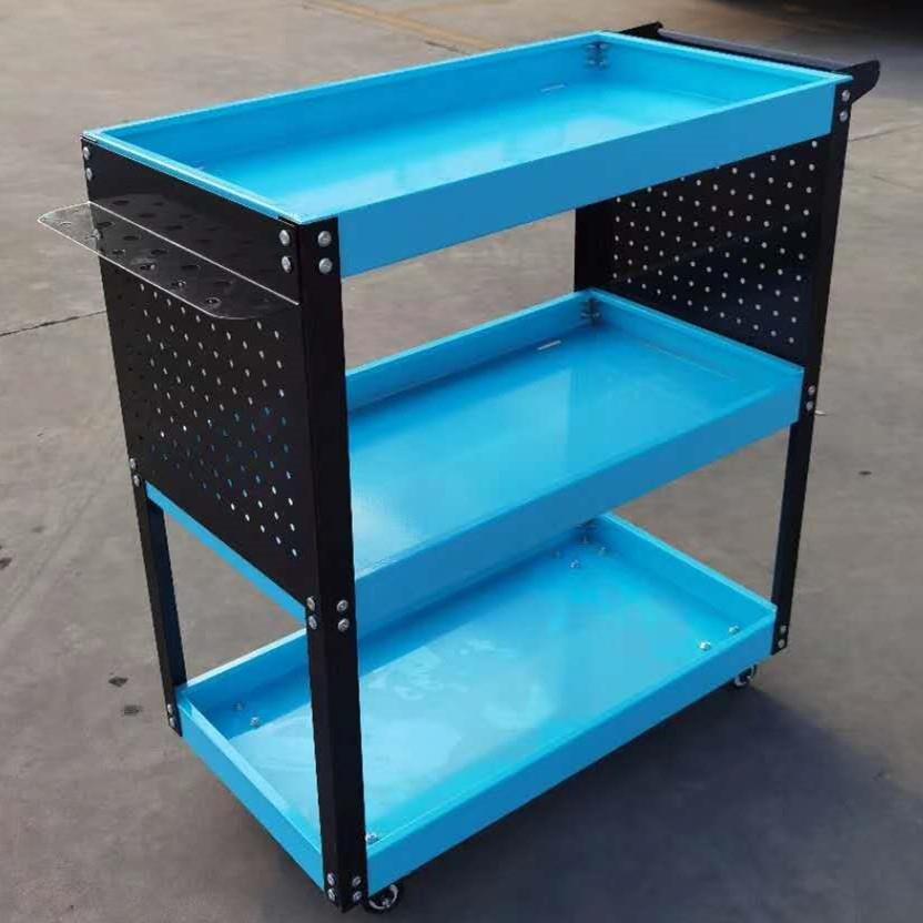 现货工具车三层转向带刹车手推车车间汽修专用零件工具收纳车