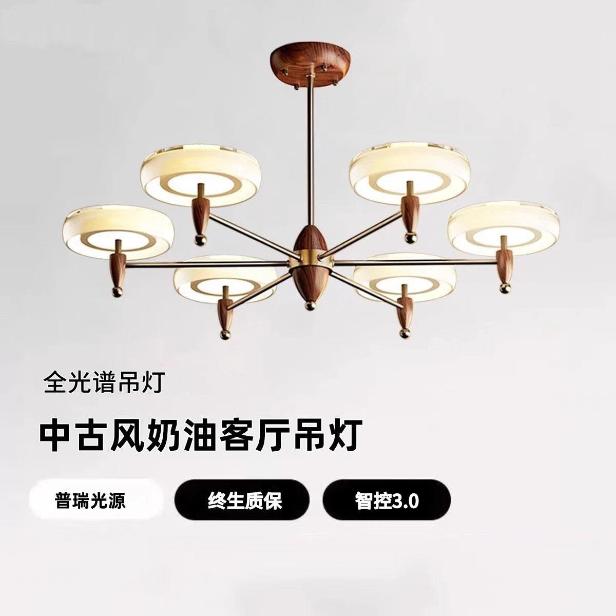 法式中古风2025新款香槟客厅吊灯主卧室餐厅吧台设计师款高端吊灯