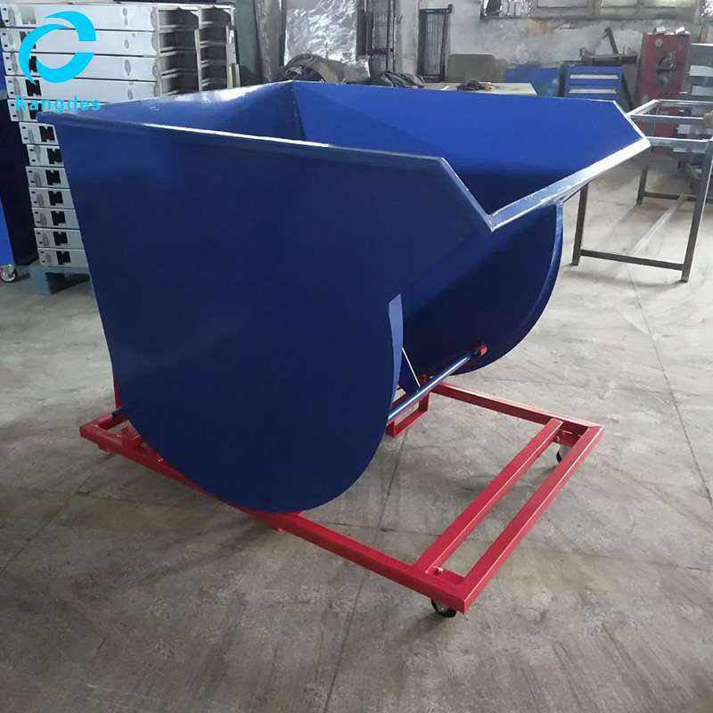 手推工具车自卸式重型铁屑车 重型工业垃圾车间废料垃圾翻斗车厂