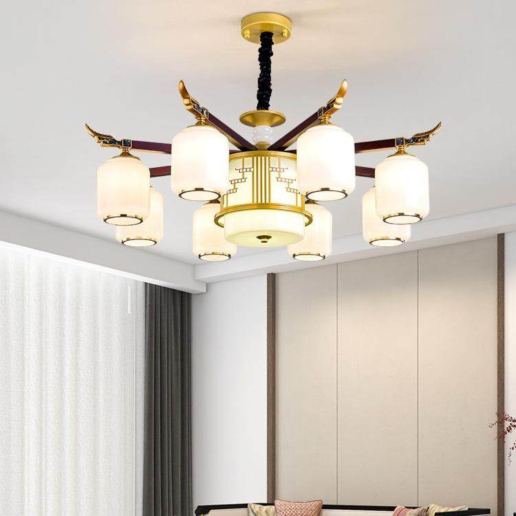 新中式吊灯中国风大气吸吊两用客厅中式吊灯低户型中山灯具吊灯