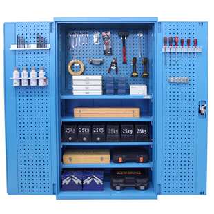 工具柜双开门重型储物柜车间置物柜加厚铁皮柜带抽屉物料收纳柜