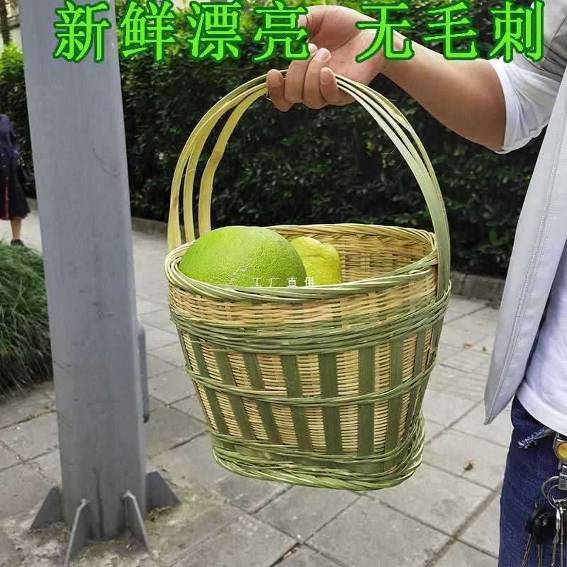 手提菜篮子竹编提篮购物篮鸡蛋篮水果竹篮子家用天然竹制
