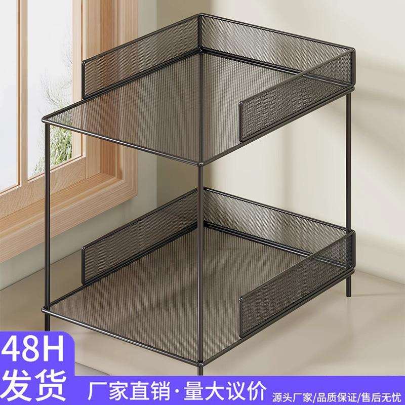 办公桌置物架桌面收纳盒子大容量文件储物筐多层办公用品整理神器