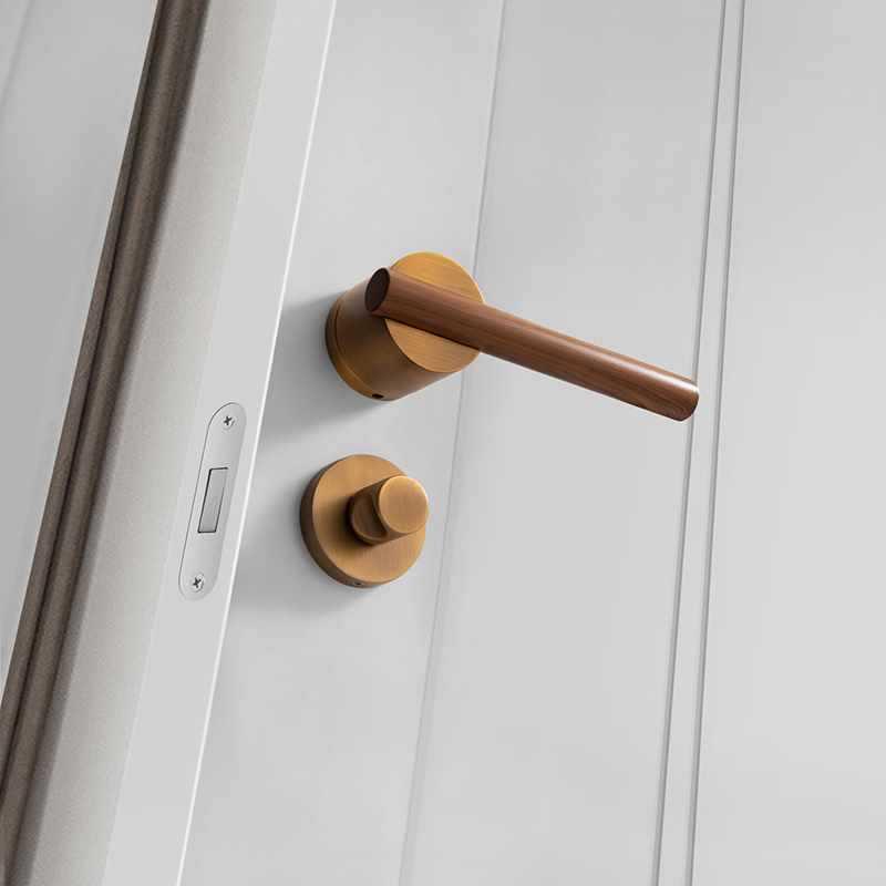 室内单面门锁卧室静音卫生间家用隐形木门把手黑色通用型锁