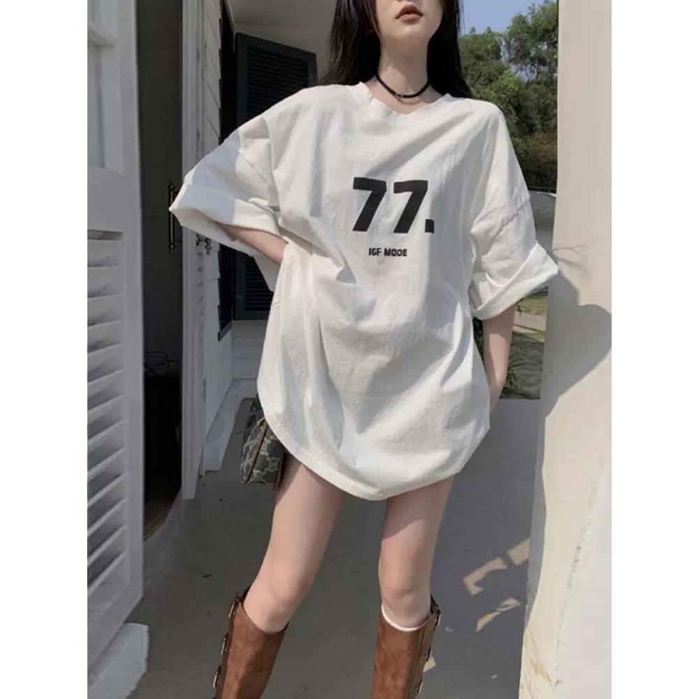 胖mm特大码300斤白色短袖t恤女新款爆款夏装欧货宽松显瘦遮肉上衣