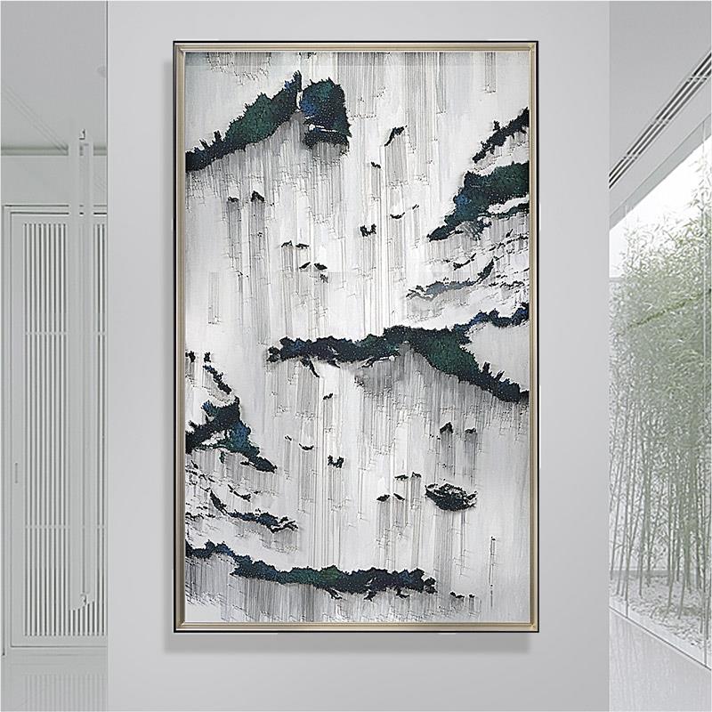银丝线立体艺术画客厅装饰画酒店软装背景墙玄关圆形竖版现代挂画图片