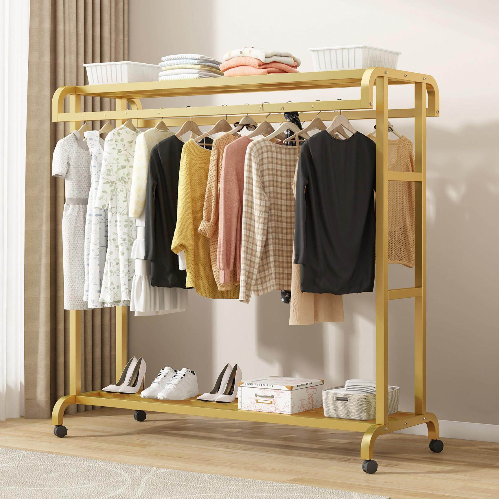 晾衣架落地挂衣架家用阳台双杆衣帽架晾晒挂衣杆可移动衣服收纳层,收纳整理,置地/升降晾晒衣架,淘宝优惠券,粉丝福利购,淘宝优惠卷