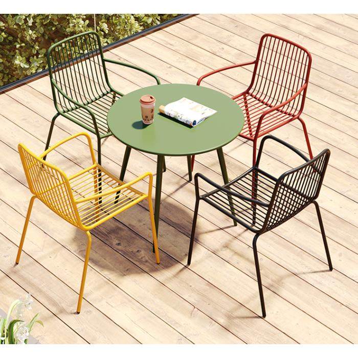 户外桌椅组合休闲桌椅铁艺奶茶店咖啡厅阳台露天庭院花园桌椅组合