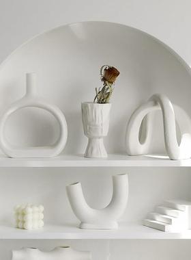 态生活现代简约陶瓷小众花瓶装饰小摆件侘寂风样板间酒柜饰品摆设