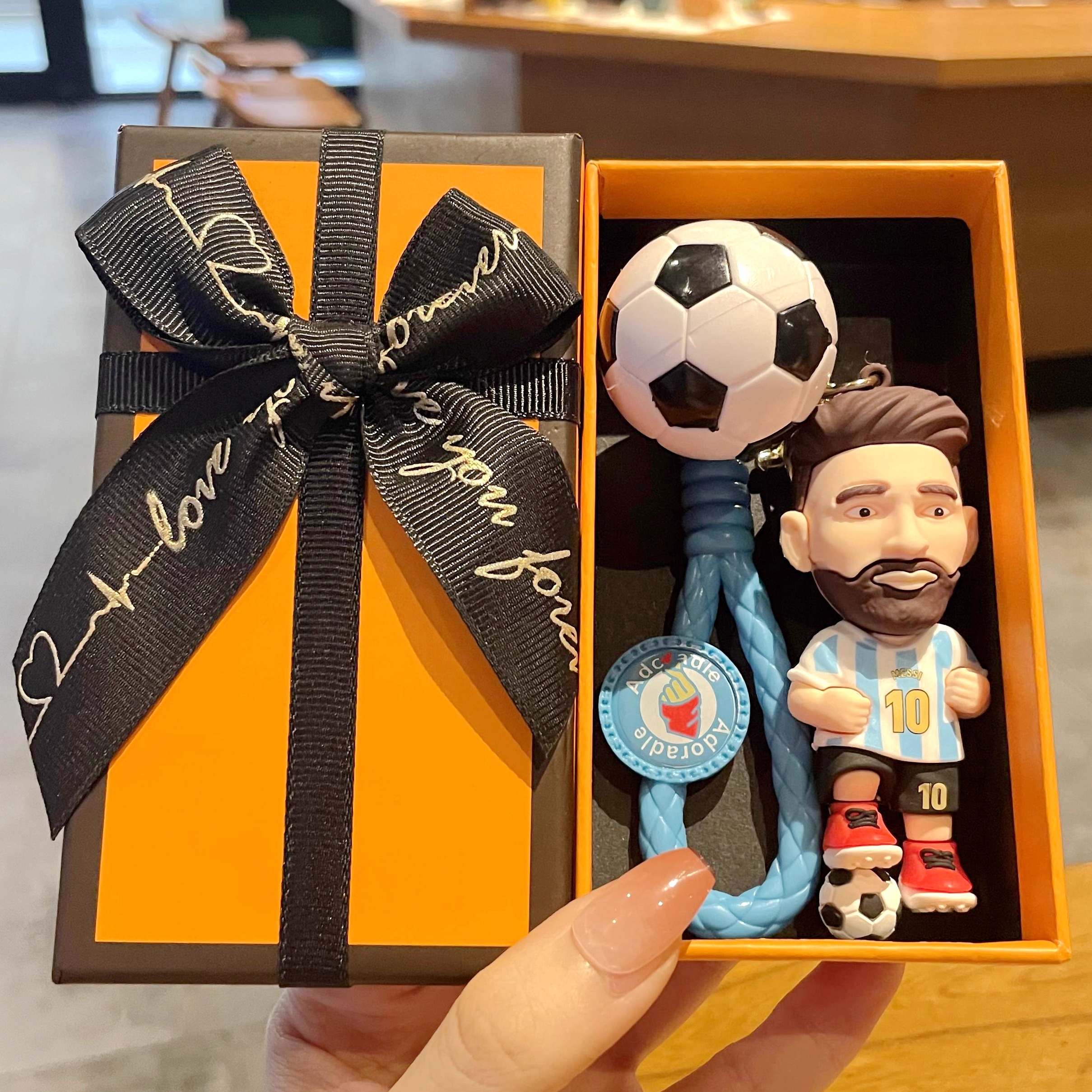 梅西足球挂件小礼物送男生钥匙扣