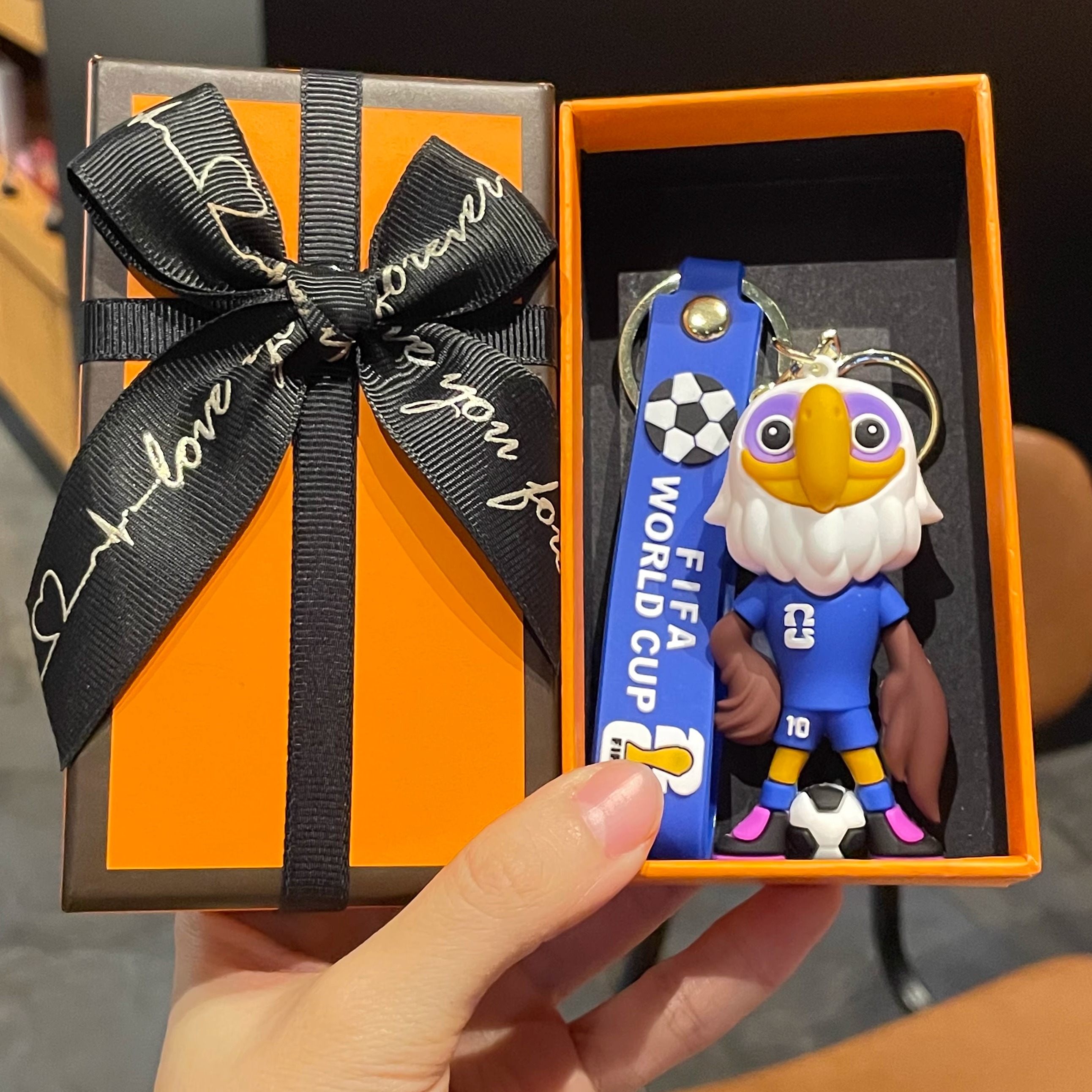 美加墨世界杯吉祥物小礼物钥匙扣