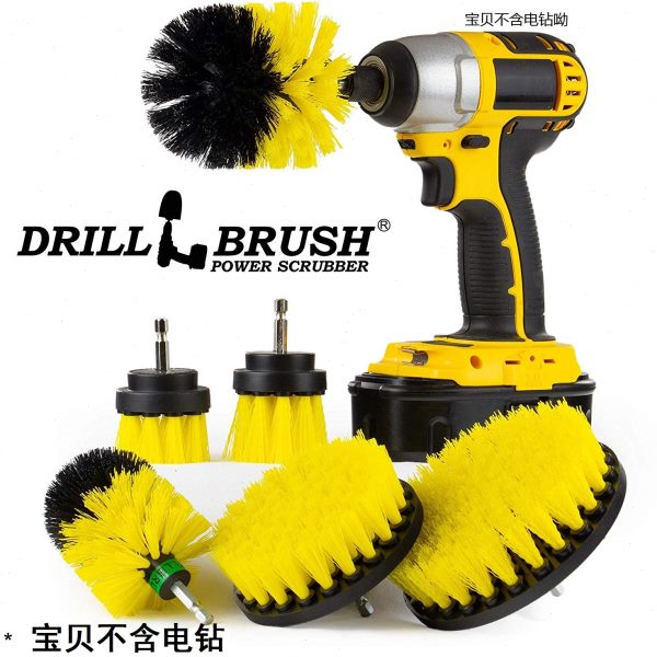 电动工具硬件套清洗套装地板刷子除垢清洁自动6刷卫生间强力长柄