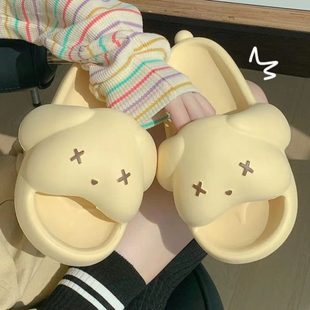 夏季 亲子可爱防滑踩屎感软平底 立体百搭拖鞋 女小狗居家舒适凉拖鞋