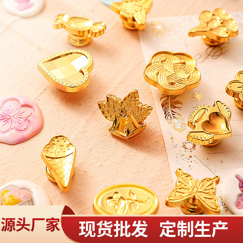 工厂火漆印章锌合金异形热门图案欧式复古章头信封环保材质图片