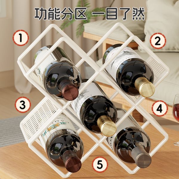 架红酒架桌面酒架威士忌葡萄酒收纳架菱形收纳架格摆件展示架酒瓶