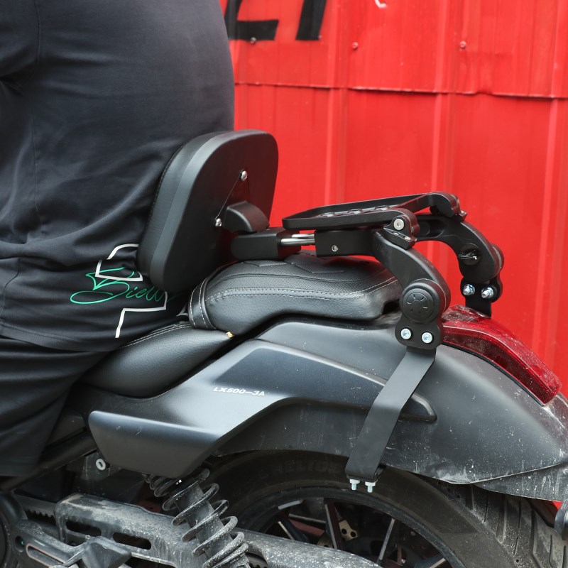 适用无极CU250j CU525折叠靠背摩托车LX500-3A可伸缩腰靠背改装件