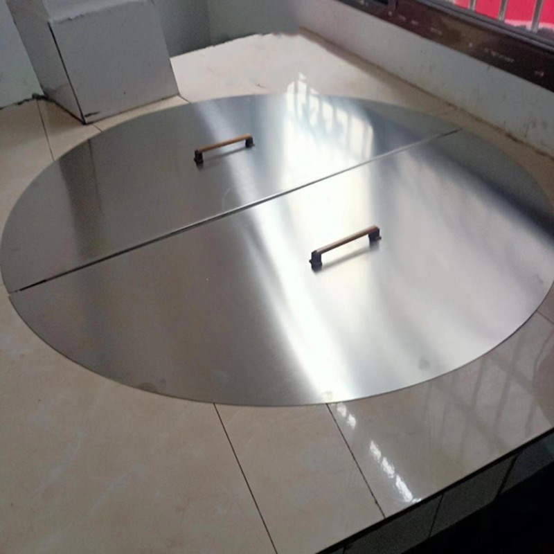 加厚双开锅盖大号不锈钢炒锅平鼎大锅盖炒锅家用T老式铁锅缸盖顶