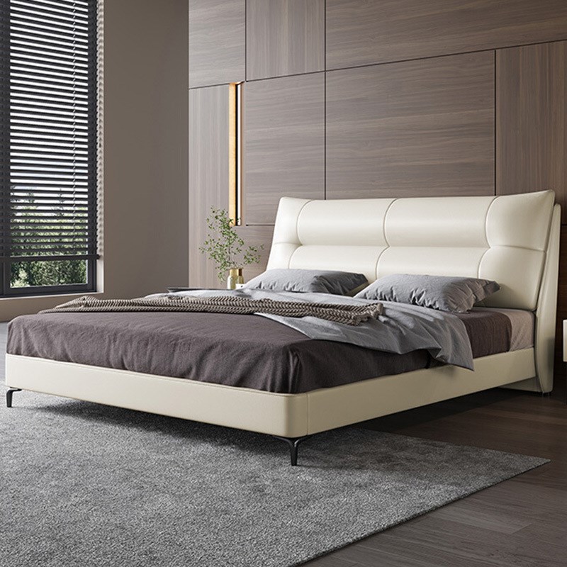 意式极简床1米8轻奢软包双人床主卧2米x2米大床现代简约婚床