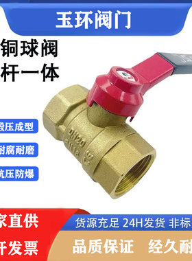 黄铜球杆一体铜球阀4分6分一寸铜阀门自来水手动开关家用加厚阀体