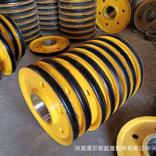厂家供应 材质Q235B轧制滑轮组  φ920*310钢丝绳缠绕滑轮组