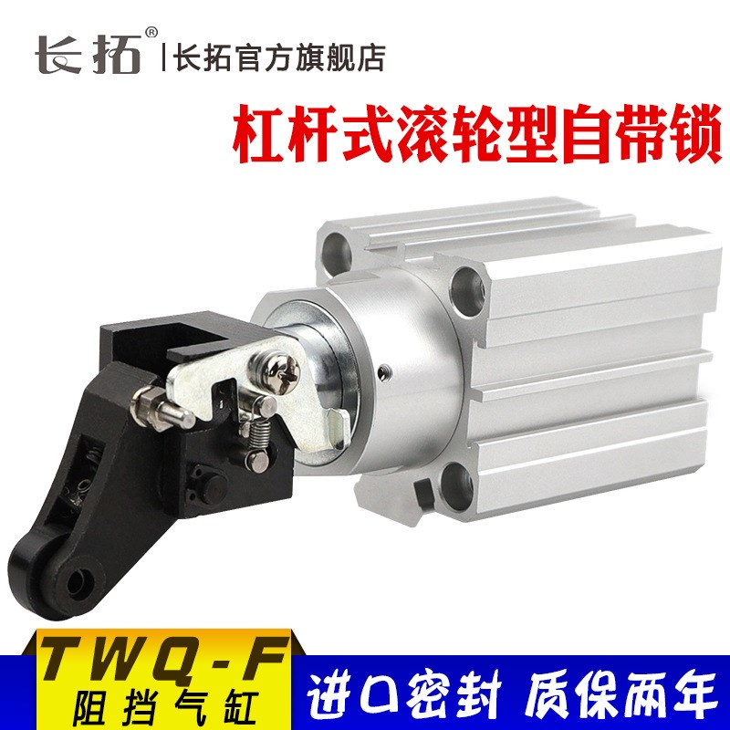TWQ 32x10F杠杆式滚轮型带自锁阻挡气缸 40x10x20 50 AIRAURRI