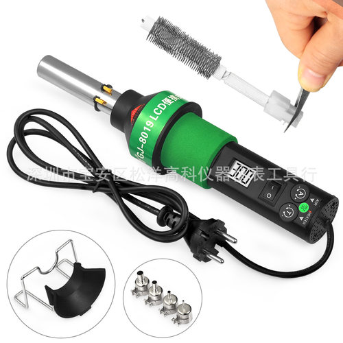 工爵新品 GJ-8019 lcd 便携式无刷恒温热风枪 450W 多种组合套装