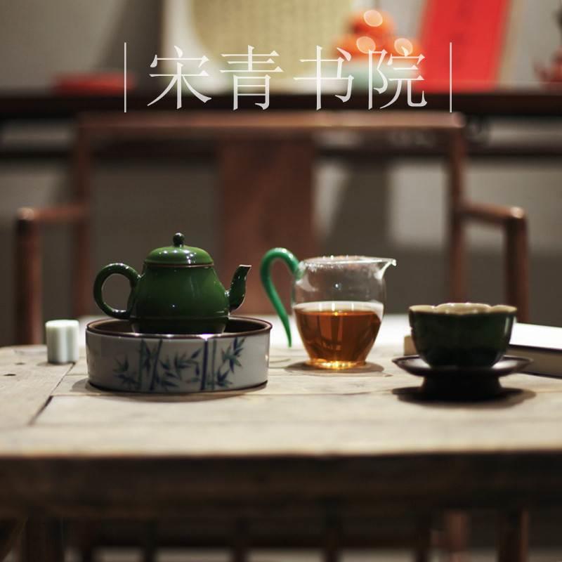 |霁斋|《独饮一壶茶》鹦鹉绿茶壶 个人泡茶具 书房  吾杯茶杯