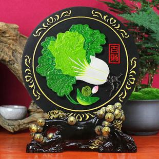 活性炭雕白菜摆件开业礼品酒柜客厅装 饰品碳雕招财办公室工艺品