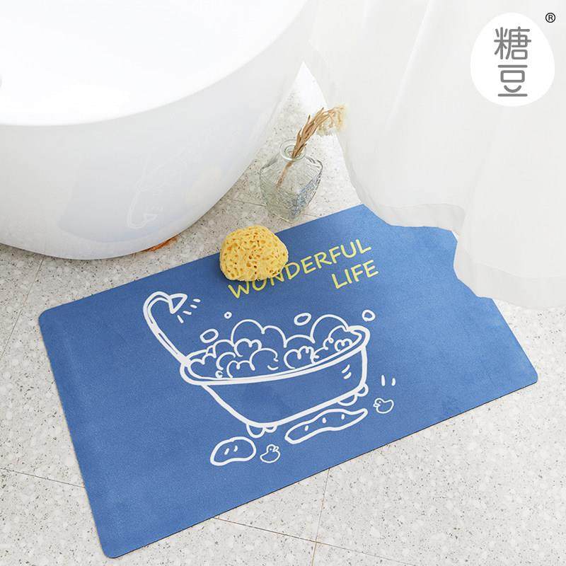【糖豆】卫生间地垫吸水脚垫浴室防滑垫 速干麂皮绒 莲蓬头吐泡泡,居家布艺,家用脚垫,淘宝优惠券,粉丝福利购,淘宝优惠卷