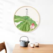 圆形装 水墨宣言 新中式 饰画客厅茶室背景墙挂画现代禅意墙饰壁画