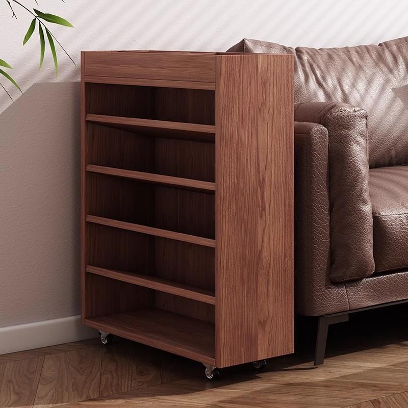 实木沙发边几侧边柜客厅家用零食柜小茶几收纳储物柜可移动小推车