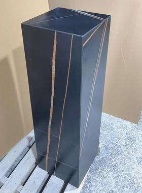 岩板哑光灰色大理石底座 摆件装饰品落地展台装饰台 现代简约方台