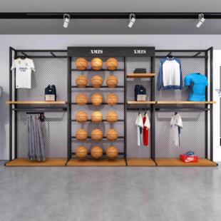 服装店橱窗展示架球衣网格挂衣架陈列架体育用品定制运动男装货架