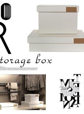 样板房衣帽间皮质收纳盒储物箱衣柜展厅软装饰品摆件轻奢