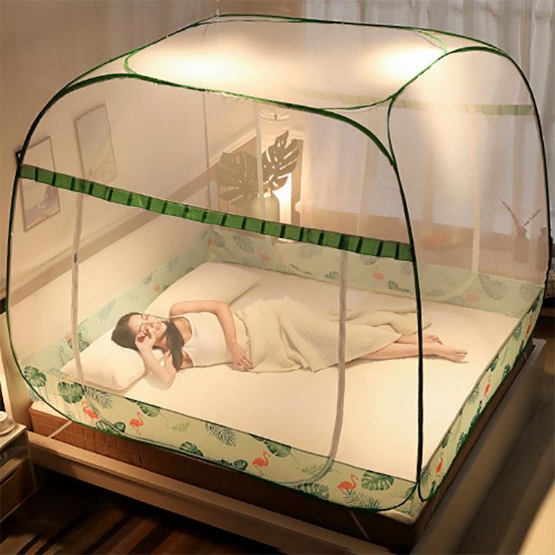 免安装蒙古包蚊帐家用方便拆洗支架 防摔儿童三开门折叠无需按装