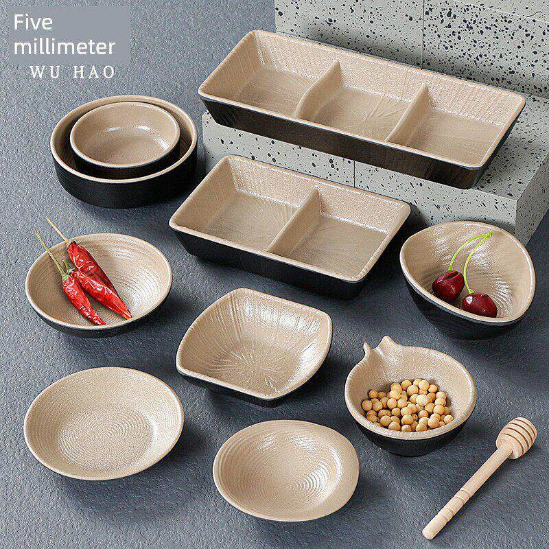 五毫密胺餐具小碟子烤肉火锅小料调料碟酱料蘸料双格三格味碟商用