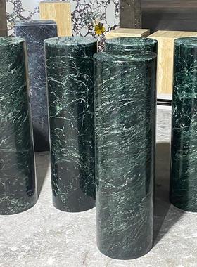 天然大理石圆柱形底座雕塑工艺品展示台现代简约轻奢装饰摆件玄关