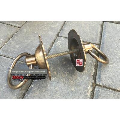 古典铜配件彷古纯铜玻璃门屏风隔扇木大门拉手内外双面对装门环