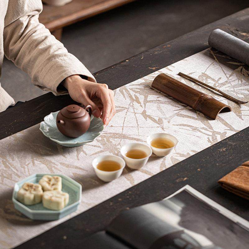 禅意茶桌干泡席茶桌防水桌旗中国风高档茶台复古茶布功夫茶具配件,居家布艺,茶席,淘宝优惠券,粉丝福利购,淘宝优惠卷