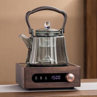 大功率电陶炉胡桃木煮茶炉器套装 新款 玻璃蒸煮一体壶家用养生烧水