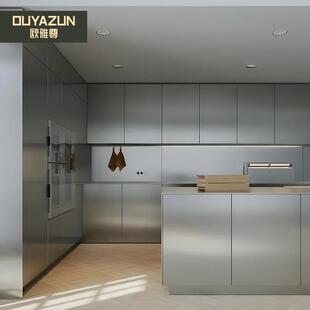 全不锈钢橱柜定做整体304台面定制灶台柜厨房一体家用厨柜