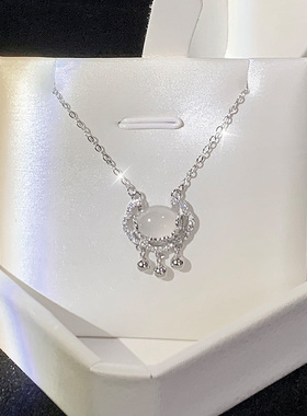 足银正品S纯银平安锁项炼