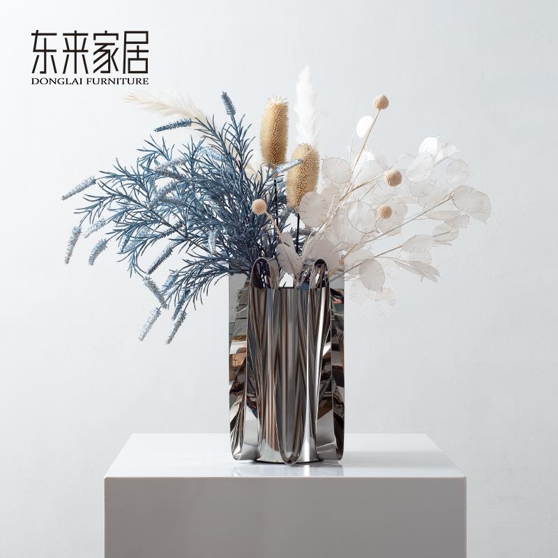 高端轻奢花艺摆件客厅桌蓝色假花仿真花摆设样板间餐桌装饰品摆花