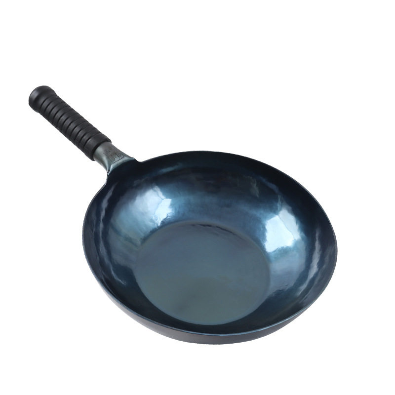 冷锻章丘铁锅手工锻打镜面锅家用燃气P灶做饭炒菜锅不粘锅