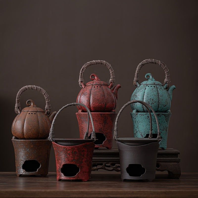 2024a新款围炉煮茶炭火温茶干烧篮烤茶套装老岩泥茶壶陶瓷提梁壶,餐饮具,煮茶炉,淘宝优惠券,粉丝福利购,淘宝优惠卷