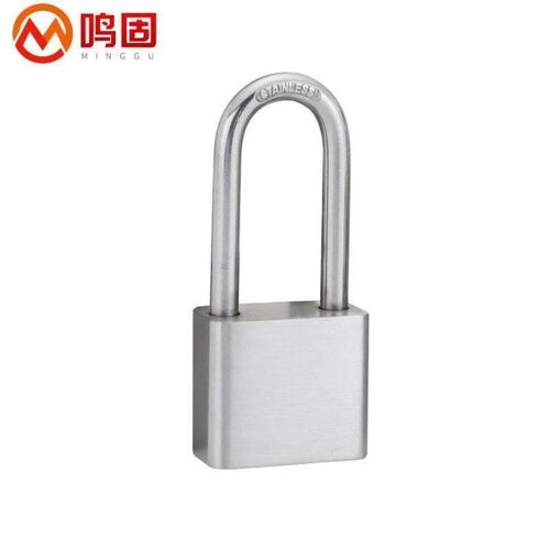 鸣固304不锈钢挂锁大门锁防盗锁防水防锈户L外锁具50mm长梁通开锁